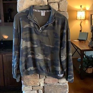Victoria’s Secret PINK quarter zip pullover camo